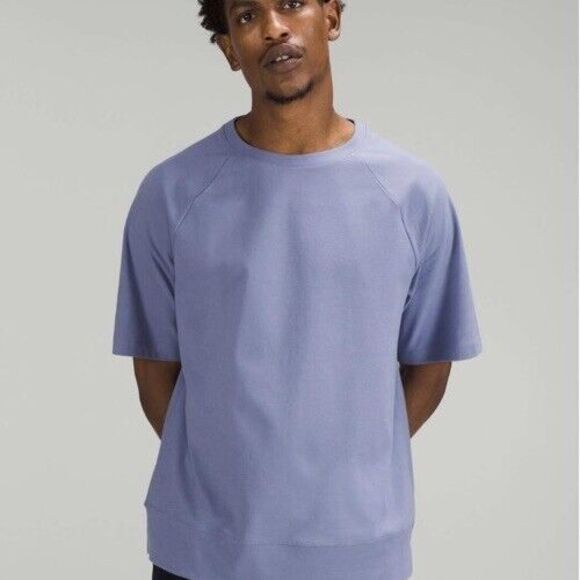 lululemon athletica Other - LULULEMON Heavyweight Crepe Short Sleeve Shirt Peri Purple Men's Size M Logo